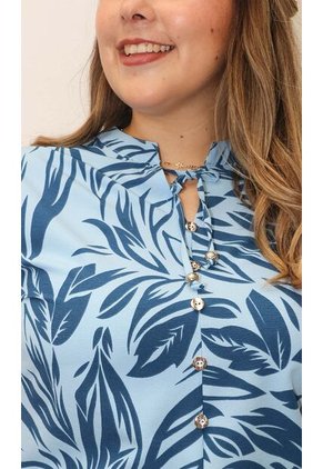 Blusa Para Mujer. Manga Corta Azul Marca L&H