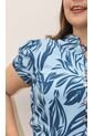 Blusa Para Mujer. Manga Corta Azul Marca L&H de L&H