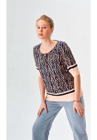 Blusa Para Mujer Manga Corta Azul Marca L&H Ref. 1F412707 L&H