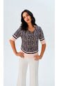 Blusa Para Mujer Manga Corta Azul Marca L&H Ref. 1F412707 de L&H