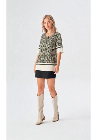Blusa Para Mujer Manga Corta Verde Marca L&H Ref. 1F412707 L&H