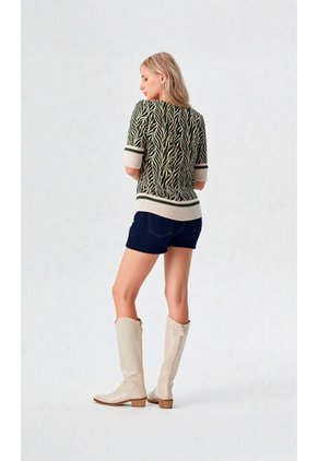 Blusa Para Mujer Manga Corta Verde Marca L&H Ref. 1F412707