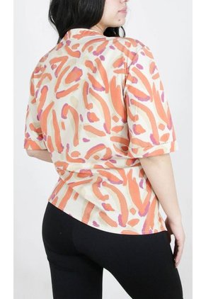 Blusa Para Mujer Manga Corta Naranja Marca L&H