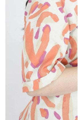 Blusa Para Mujer Manga Corta Naranja Marca L&H