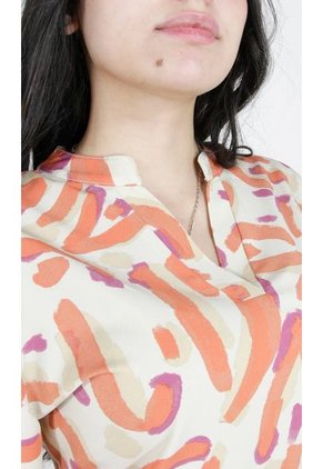 Blusa Para Mujer Manga Corta Naranja Marca L&H