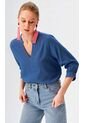 Blusa Para Mujer Manga 3/4 Azul Marca L&H Ref. 3K412145 de L&H
