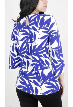 Blusa Para Mujer Manga 3/4 Azul Marca L&H