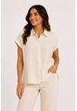 Blusa Para Mujer Manga Corta Crudo Marca L&H Ref. 1F412714 de L&H