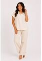 Blusa Para Mujer Manga Corta Crudo Marca L&H Ref. 1F412714 de L&H