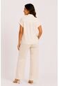 Blusa Para Mujer Manga Corta Crudo Marca L&H Ref. 1F412714 de L&H