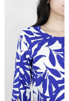 Blusa Para Mujer Manga 3/4 Azul Marca L&H