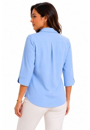 Blusa Para Mujer Manga 3/4 Azul Claro Marca L&H Ref. 1F412617