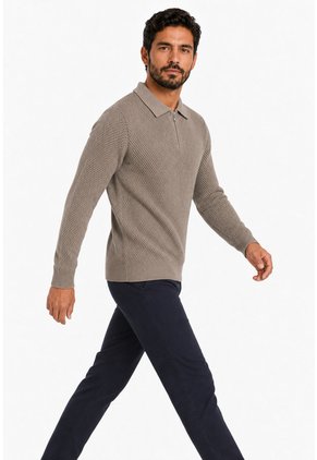 Saco Para Hombre Manga Larga Taupe Marca L&H Ref. 4E133026