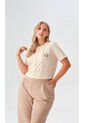 Camiseta Para Mujer. Manga Corta Beige Marca L&H de L&H