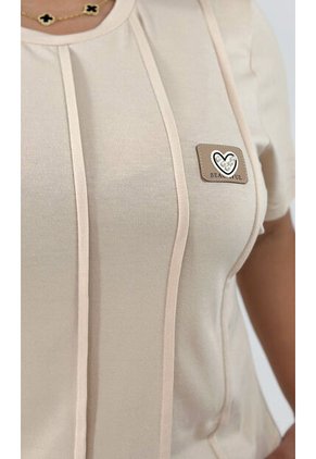 Camiseta Para Mujer. Manga Corta Beige Marca L&H