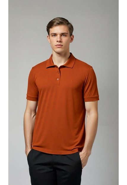 Polo Para Hombre Manga Corta Cafe Marca L&H Ref. 4Q109135