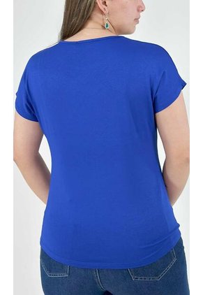 Camiseta Para Mujer Manga Corta Azul Marca L&H
