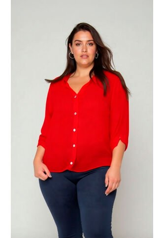 Blusa Para Mujer. Manga 3/4 Rojo Marca L&H L&H