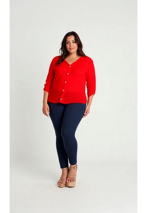 Blusa Para Mujer. Manga 3/4 Rojo Marca L&H
