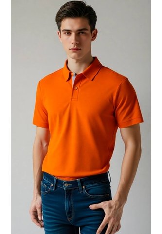 Polo Para Hombre Naranja Marca L&H Ref. 4Q109192 L&H