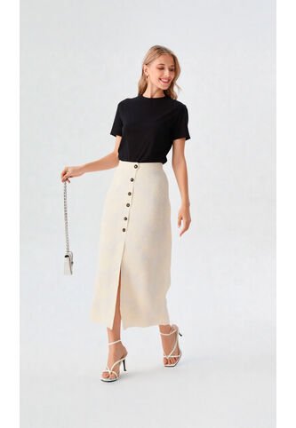 Falda Para Mujer Beige Marca L&H Ref. 1F414043 L&H