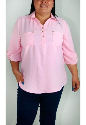 Blusa Para Mujer. Manga 3/4 Rosado Marca L&H