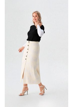 Falda Para Mujer Beige Marca L&H Ref. 1F414043