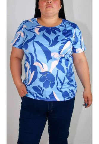 Camiseta Para Mujer. Manga Corta Azul Marca L&H L&H