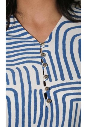 Blusa Para Mujer Manga Larga Azul Marca L&H