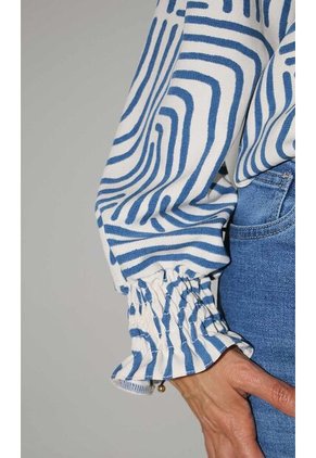 Blusa Para Mujer Manga Larga Azul Marca L&H