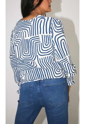 Blusa Para Mujer Manga Larga Azul Marca L&H