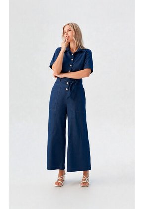 Enterizo Para Mujer Manga Corta Azul Indigo Marca L&H Ref. 2J432038