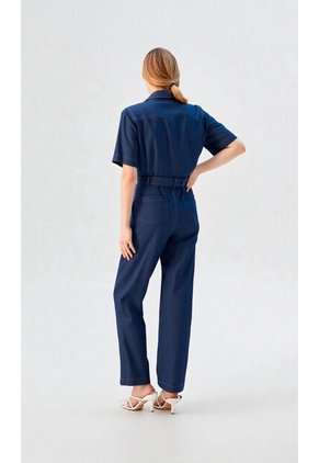 Enterizo Para Mujer Manga Corta Azul Indigo Marca L&H Ref. 2J432038