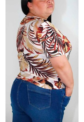 Camiseta Para Mujer. Manga Corta Cafe Marca L&H