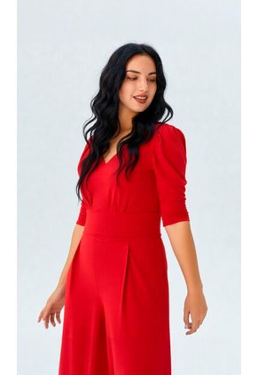 Enterizo Para Mujer Manga Corta Rojo Marca L&H Ref. 2J432034