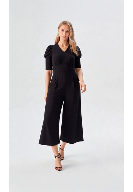 Enterizo Para Mujer Manga Corta Negro Marca L&H Ref. 2J432034