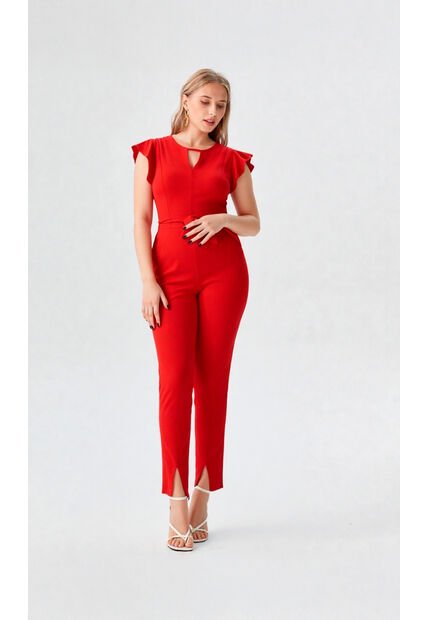 Enterizo Para Mujer Manga Corta Rojo Marca L&H Ref. 2J432033