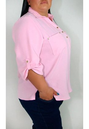 Blusa Para Mujer. Manga 3/4 Rosado Marca L&H