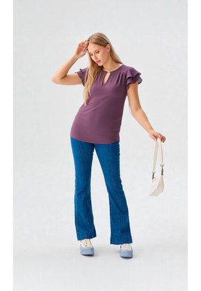 Blusa Para Mujer Manga Corta Morado Marca L&H Ref. 1F412719