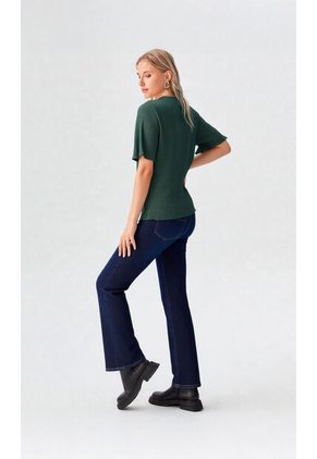 Blusa Para Mujer Manga Corta Verde Marca L&H Ref. 5P412276