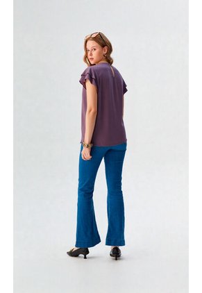 Blusa Para Mujer Manga Corta Morado Marca L&H Ref. 1F412719