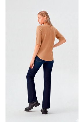 Blusa Para Mujer Manga Corta Beige Marca L&H Ref. 8E412048