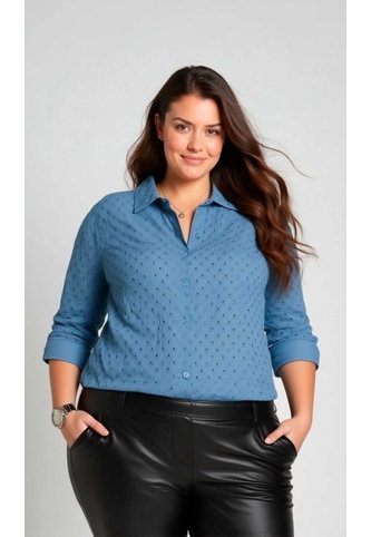 Blusa Para Mujer. Manga 3/4 Azul Marca L&H Ref. 1F612242 L&H
