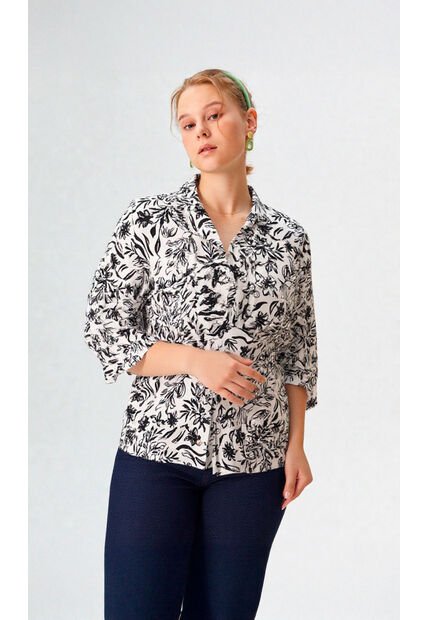 Blusa Para Mujer Manga 3/4 Negro Marca L&H Ref. 1F412717