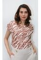 Camiseta Para Mujer Manga Corta Beige Marca L&H de L&H