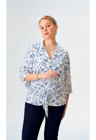 Blusa Para Mujer Manga 3/4 Azul Marca L&H Ref. 1F412717 L&H