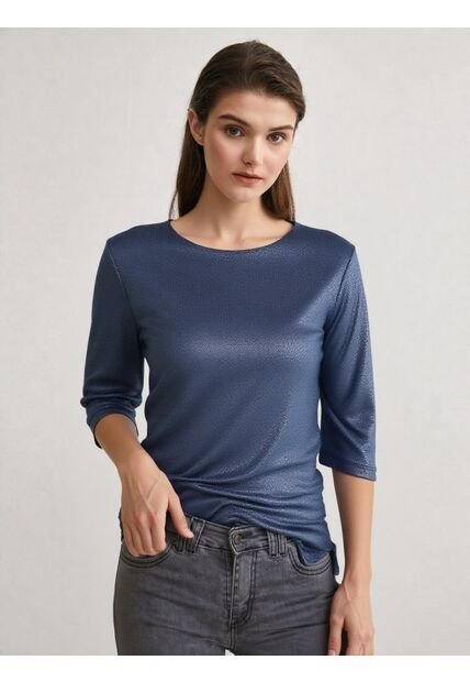 Camiseta Para Mujer Manga 3/4 Azul Marca L&H