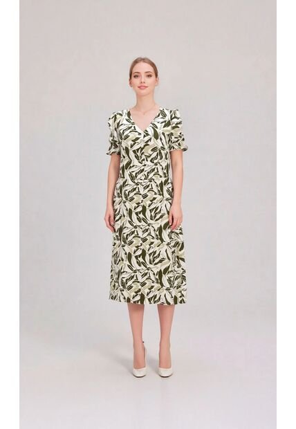 Vestido Para Mujer Manga Corta Verde Marca L&H Ref. 1Y417032