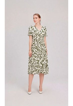 Vestido Para Mujer Manga Corta Verde Marca L&H Ref. 1Y417032