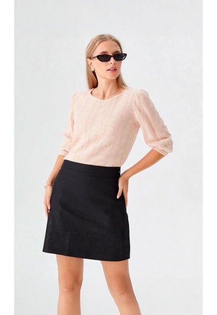 Blusa Para Mujer Manga 3/4 Beige Marca L&H Ref. 1F412718